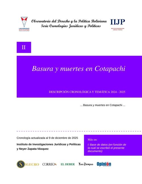 Basura y muertes en Cotapachi